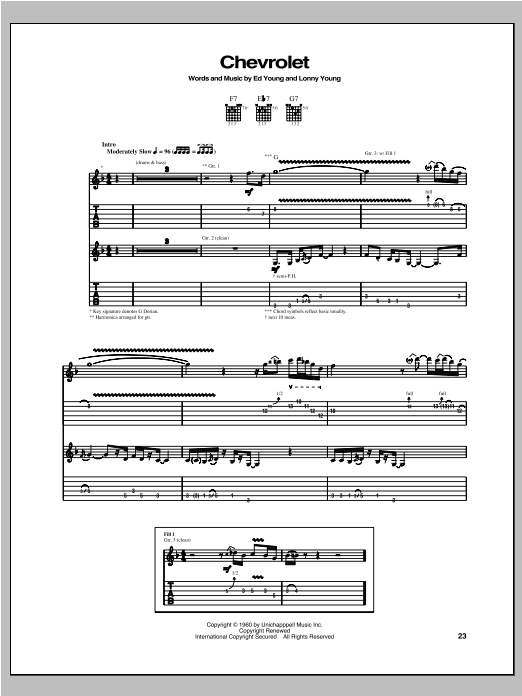 Download Robben Ford Chevrolet Sheet Music and learn how to play Guitar Tab PDF digital score in minutes
