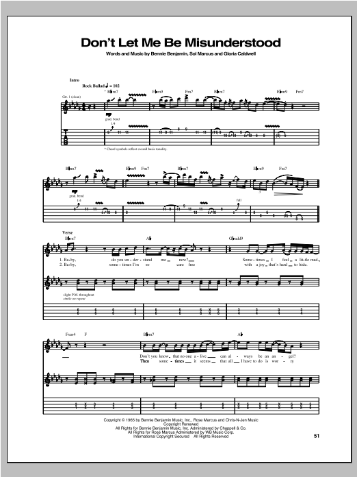 Download Robben Ford Don't Let Me Be Misunderstood Sheet Music and learn how to play Guitar Tab PDF digital score in minutes