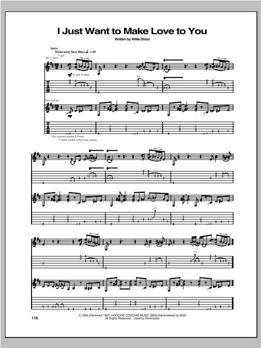 Download Robben Ford I Just Want To Make Love To You Sheet Music and learn how to play Guitar Tab PDF digital score in minutes