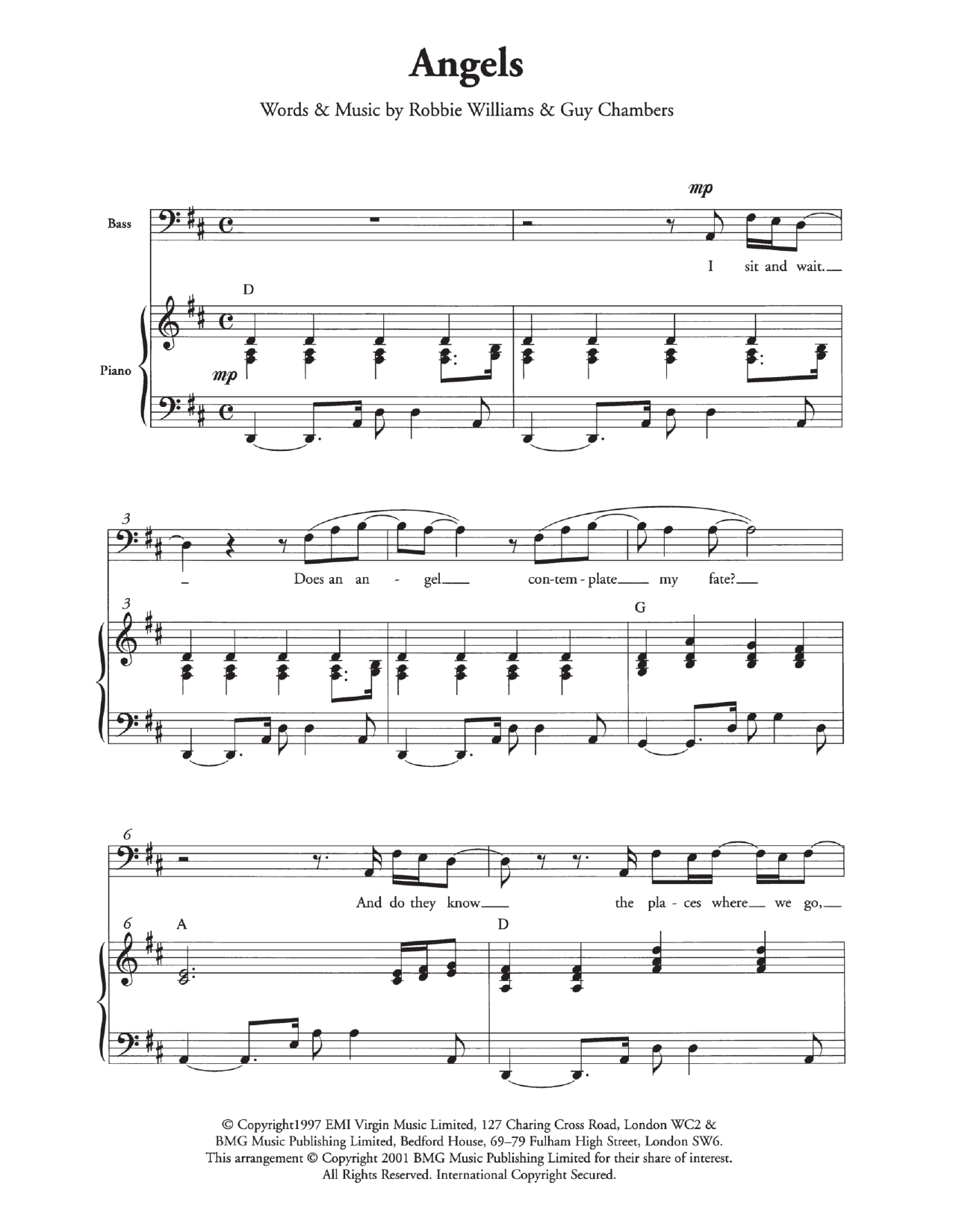 Download Robbie Williams Angels (Arr. Berty Rice) Sheet Music and learn how to play SATB PDF digital score in minutes