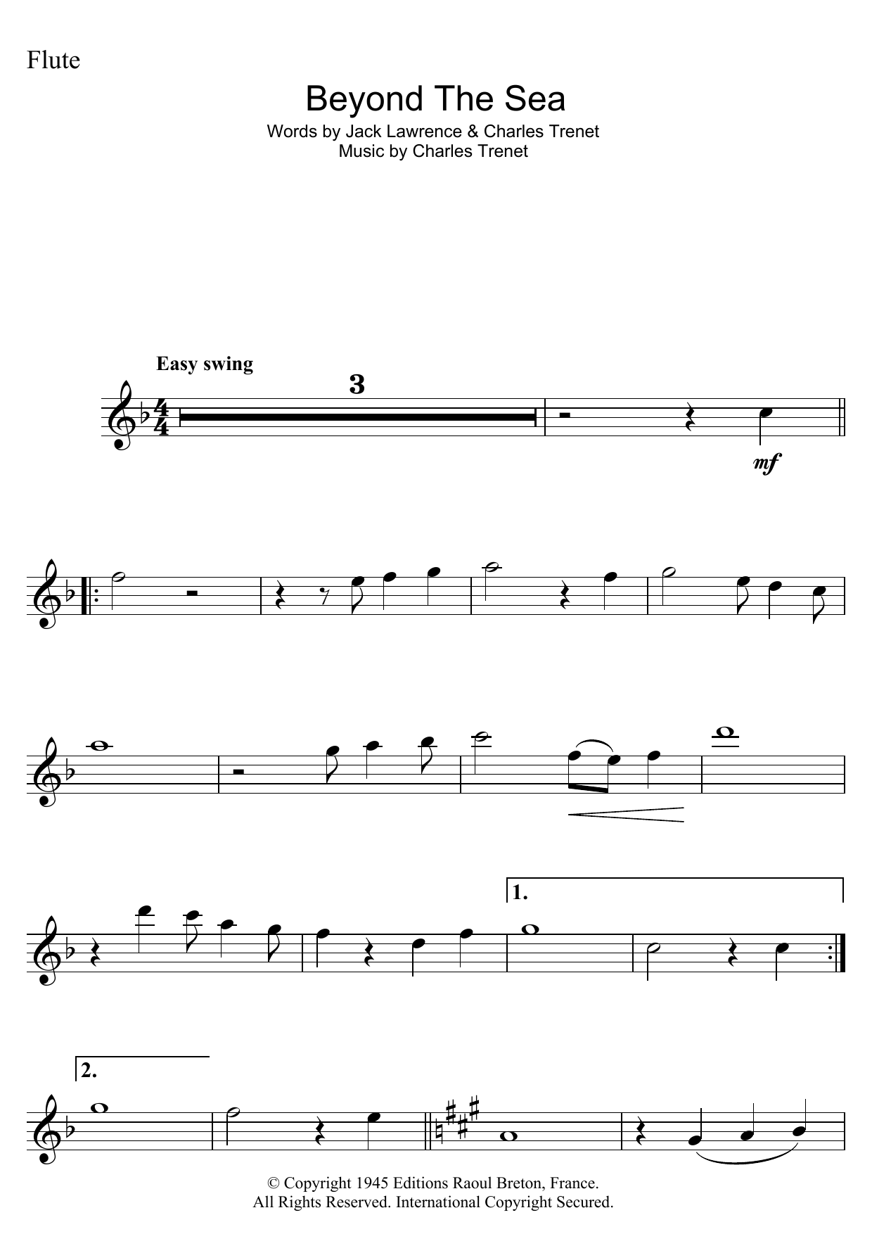 Download Robbie Williams Beyond The Sea (from Finding Nemo) Sheet Music and learn how to play Clarinet PDF digital score in minutes