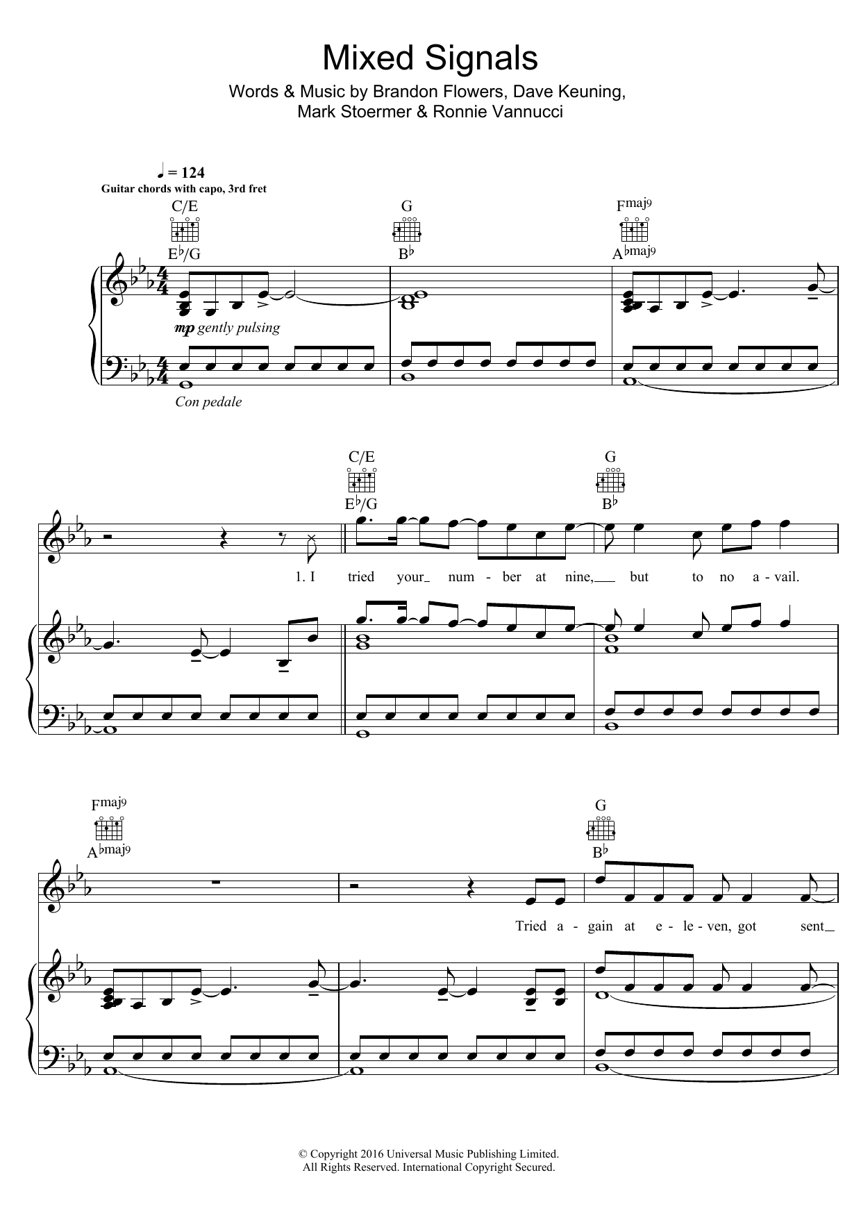 Download Robbie Williams Mixed Signals Sheet Music and learn how to play Piano, Vocal & Guitar (Right-Hand Melody) PDF digital score in minutes