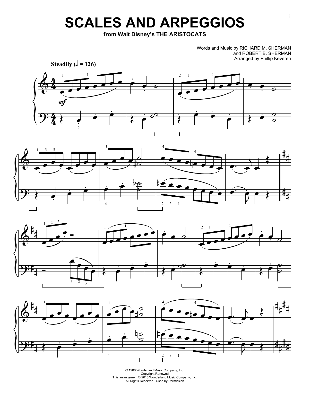 Download Sherman Brothers Scales And Arpeggios Sheet Music and learn how to play Easy Piano PDF digital score in minutes