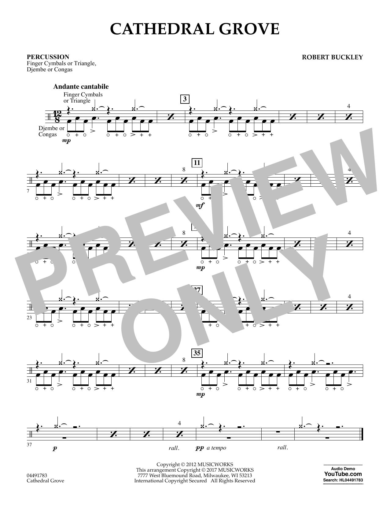 Download Robert Buckley Cathedral Grove - Percussion Sheet Music and learn how to play Orchestra PDF digital score in minutes