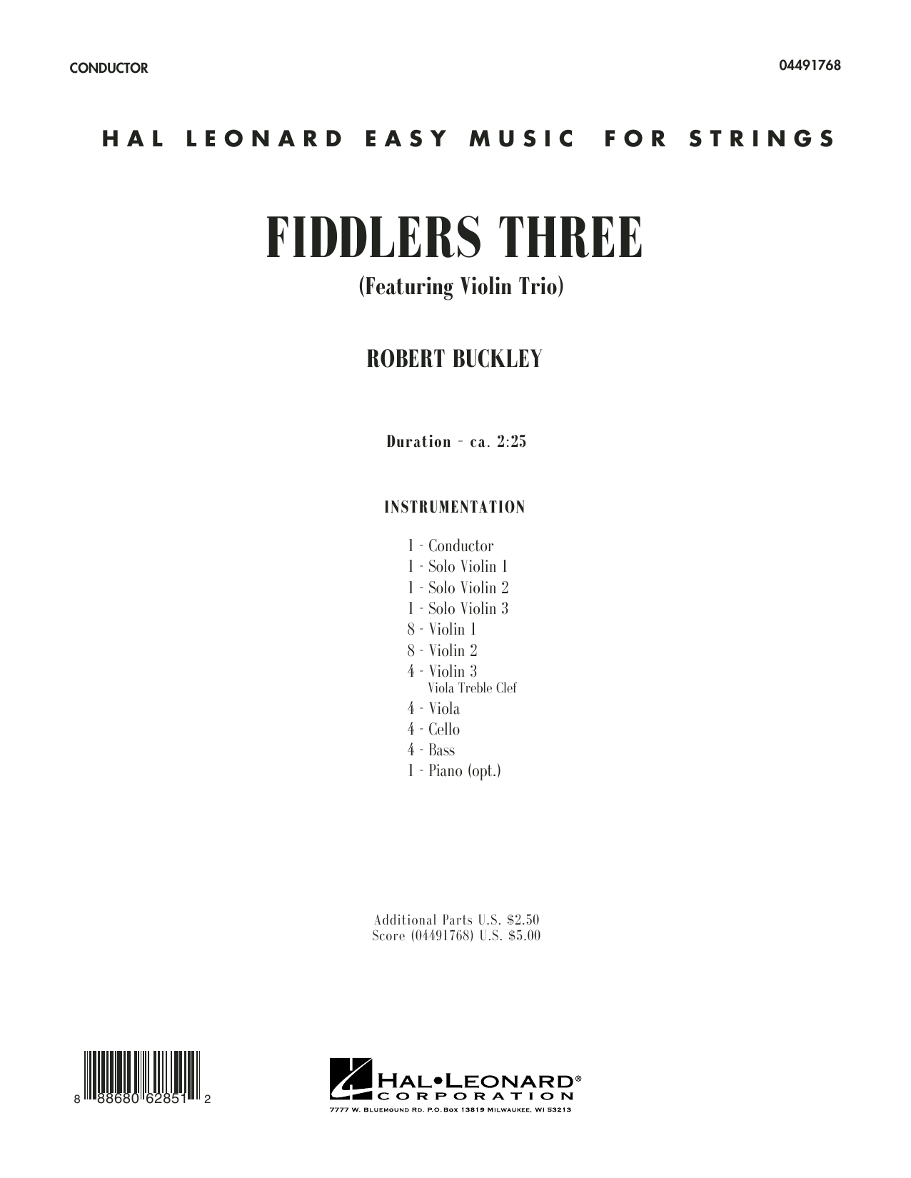 Download Robert Buckley Fiddlers Three - Conductor Score (Full Score) Sheet Music and learn how to play Orchestra PDF digital score in minutes
