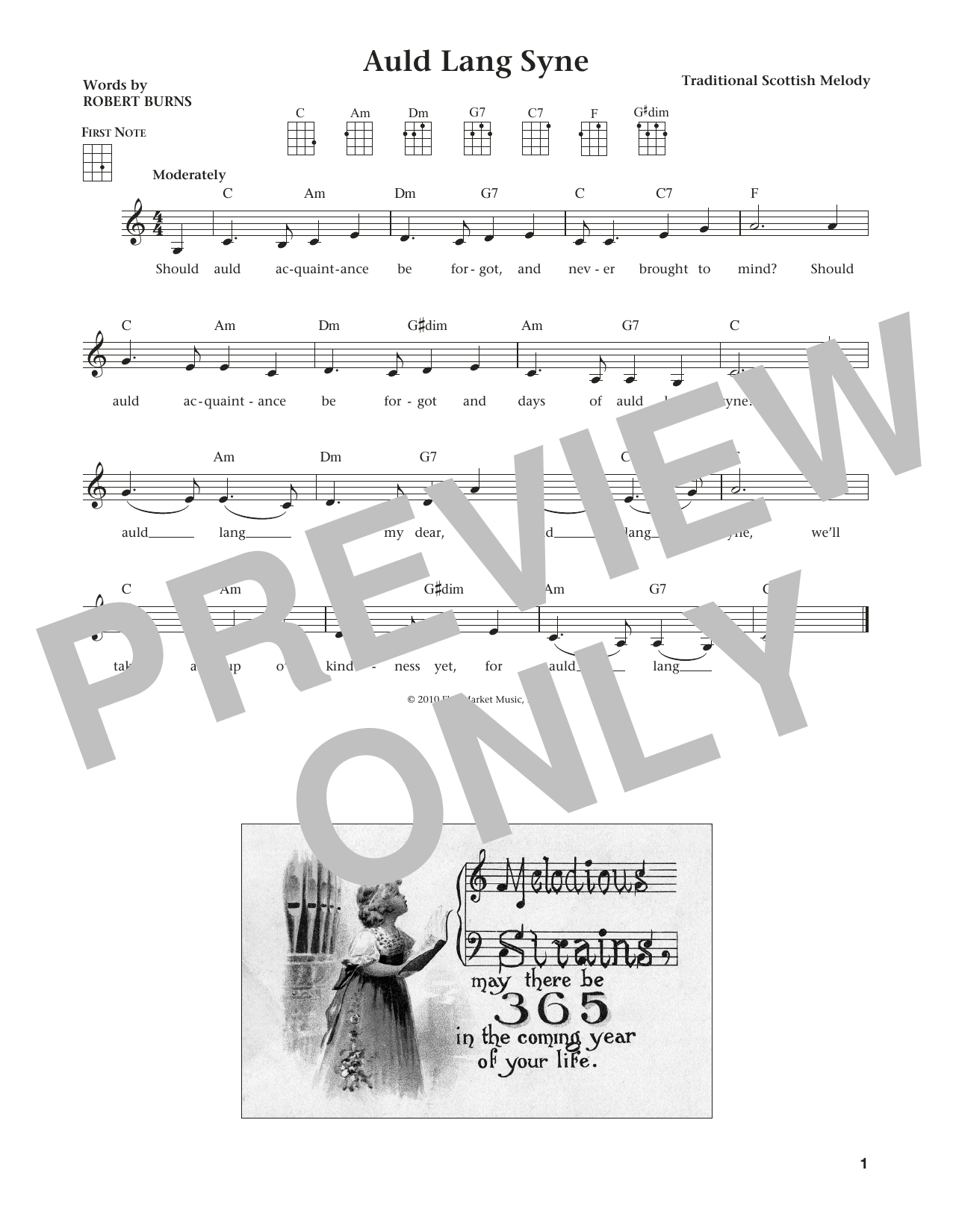 Download Robert Burns Auld Lang Syne Sheet Music and learn how to play Ukulele PDF digital score in minutes