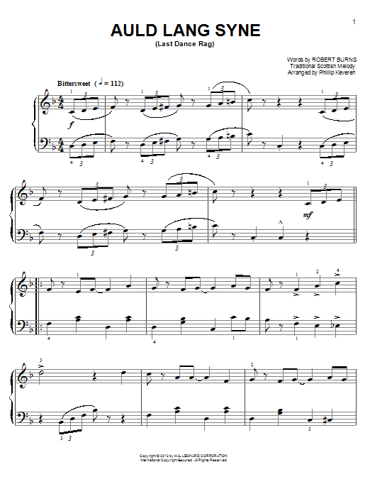 Download Phillip Keveren Auld Lang Syne Sheet Music and learn how to play Easy Piano PDF digital score in minutes