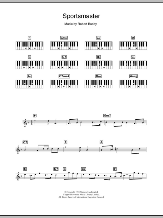 Download Robert Busby Sportsmaster Sheet Music and learn how to play Keyboard PDF digital score in minutes