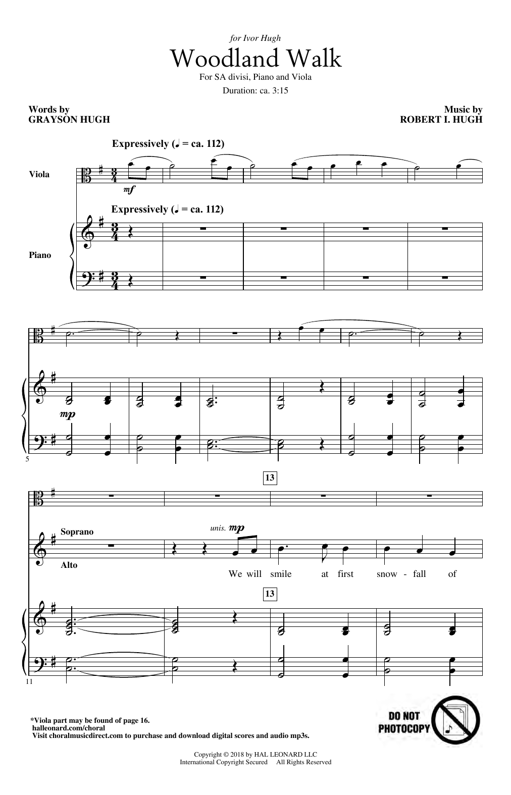 Download Robert I. Hugh Woodland Walk Sheet Music and learn how to play 2-Part Choir PDF digital score in minutes