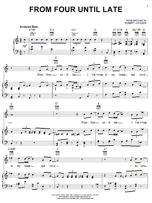 Download Robert Johnson From Four Until Late Sheet Music and learn how to play Banjo PDF digital score in minutes