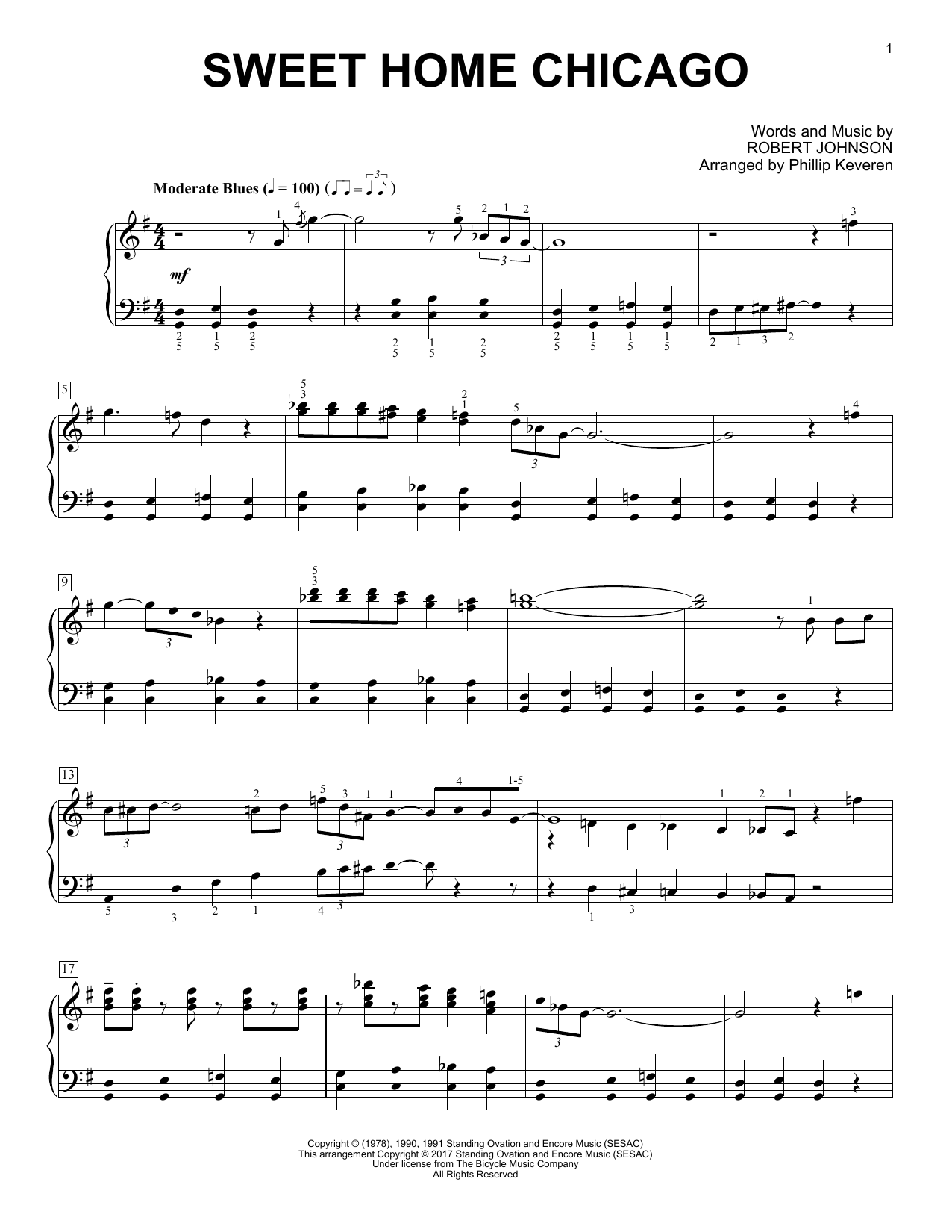 Download Robert Johnson Sweet Home Chicago (arr. Phillip Keveren) Sheet Music and learn how to play Piano Solo PDF digital score in minutes