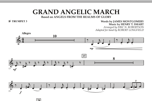 Download Robert Longfield Grand Angelic March - Bb Trumpet 3 Sheet Music and learn how to play Concert Band PDF digital score in minutes