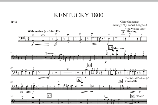 Download Robert Longfield Kentucky 1800 - Bass Sheet Music and learn how to play Orchestra PDF digital score in minutes