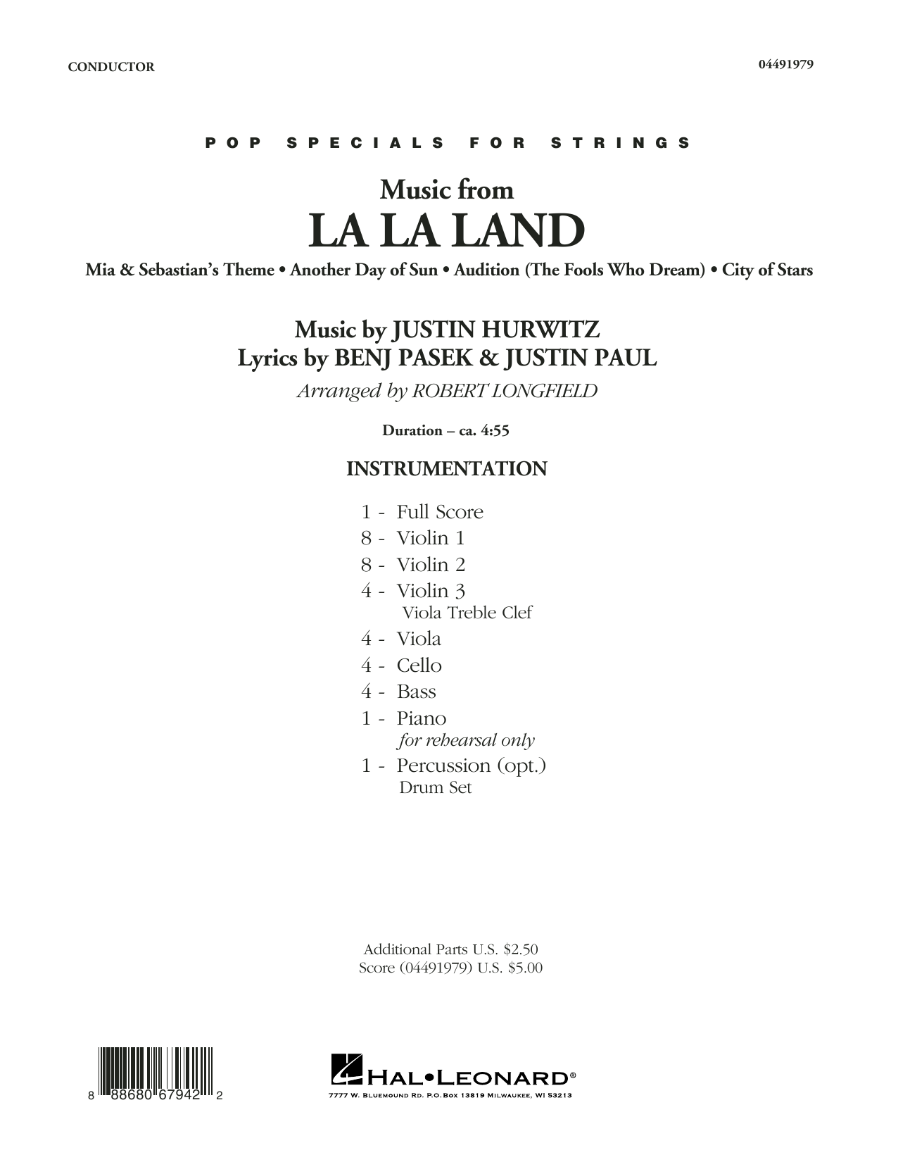 Download Robert Longfield Music from La La Land - Conductor Score (Full Score) Sheet Music and learn how to play Orchestra PDF digital score in minutes