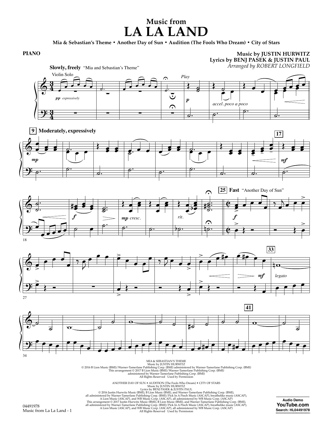 Download Robert Longfield Music from La La Land - Piano Sheet Music and learn how to play Orchestra PDF digital score in minutes