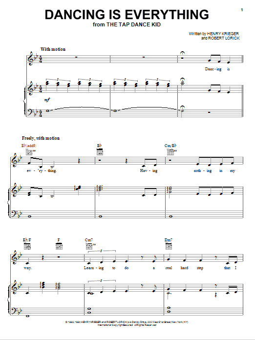 Download Robert Lorick Dancing Is Everything Sheet Music and learn how to play Piano, Vocal & Guitar (Right-Hand Melody) PDF digital score in minutes