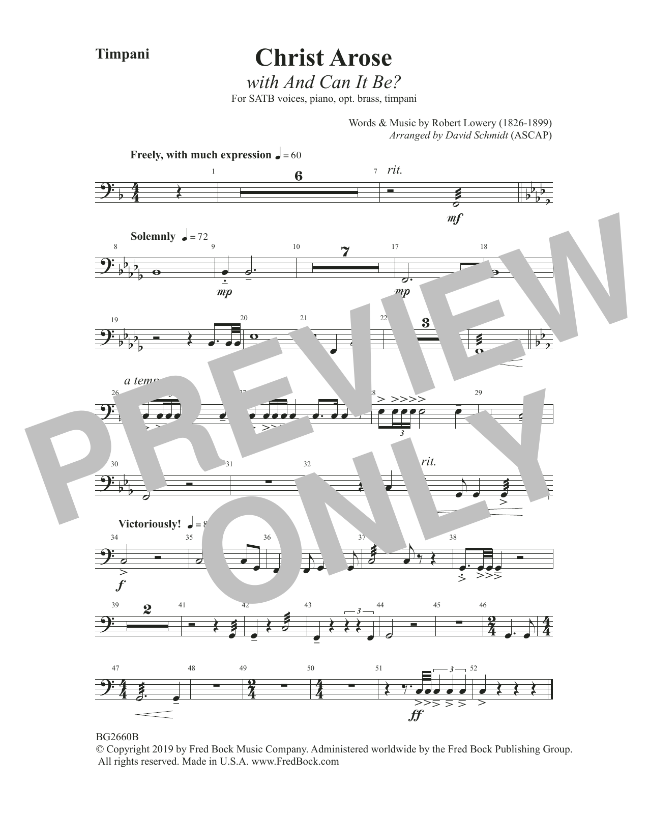 Download Robert Lowry Christ Arose (with And Can It Be?) (arr. David Schmidt) - Timpani Sheet Music and learn how to play Choir Instrumental Pak PDF digital score in minutes