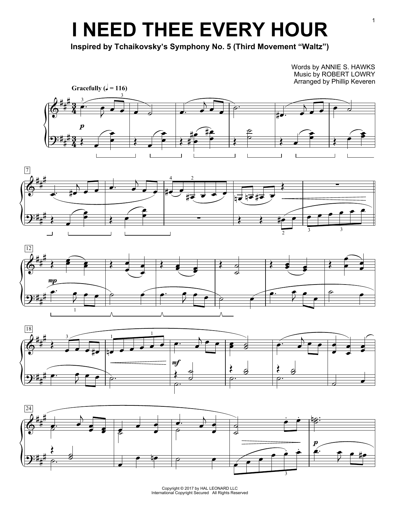 Download Phillip Keveren I Need Thee Every Hour Sheet Music and learn how to play Piano PDF digital score in minutes