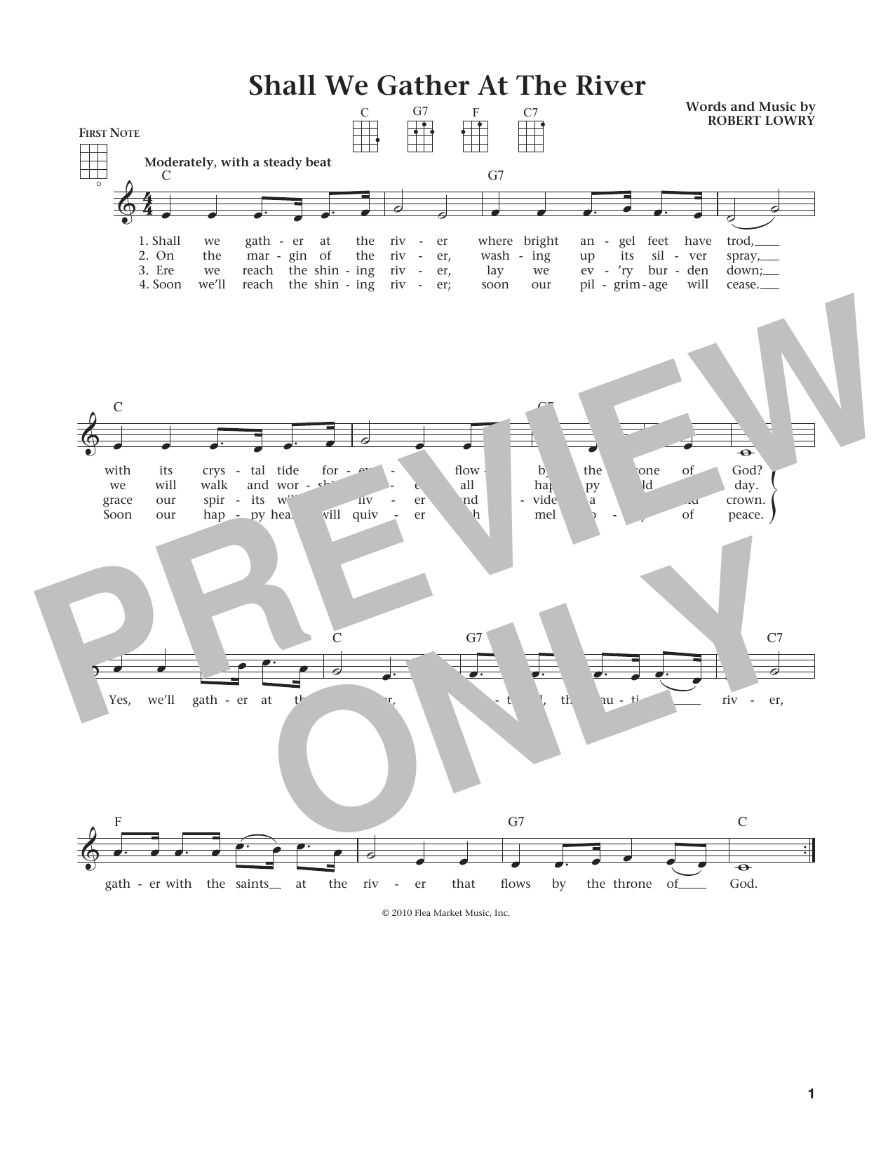 Download Robert Lowry Shall We Gather At The River? Sheet Music and learn how to play Ukulele PDF digital score in minutes