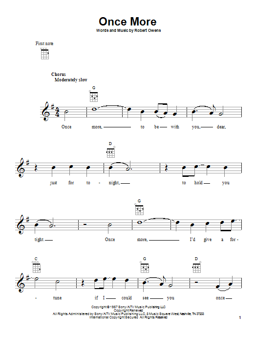 Download Robert Owens Once More Sheet Music and learn how to play Ukulele PDF digital score in minutes
