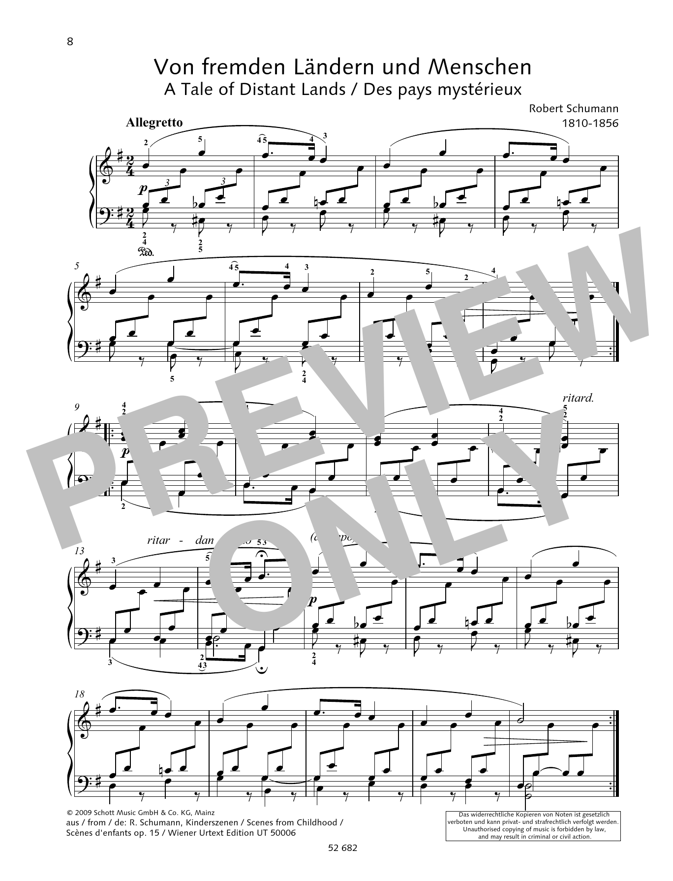 Download Robert Schumann A Tale of Distant Lands Sheet Music and learn how to play Piano Solo PDF digital score in minutes