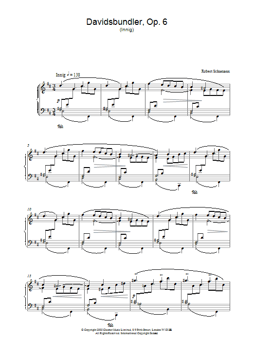 Download Robert Schumann Davidsbundler, Op. 6 (Innig) Sheet Music and learn how to play Piano PDF digital score in minutes