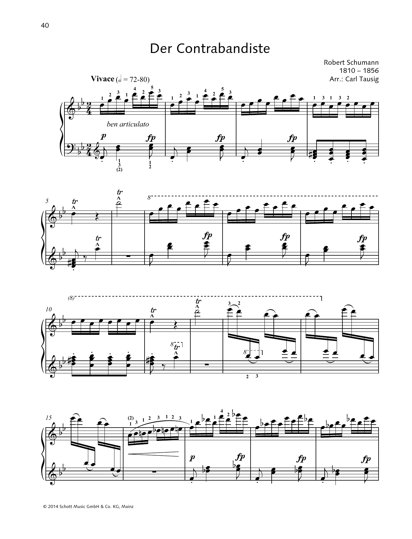 Download Robert Schumann Der Contrabandiste Sheet Music and learn how to play Piano Solo PDF digital score in minutes