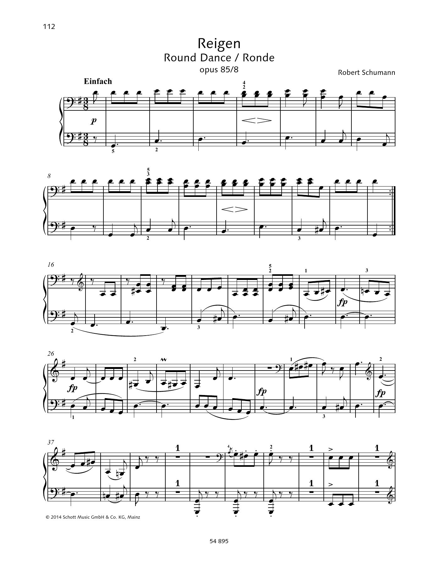 Download Robert Schumann Round Dance Sheet Music and learn how to play Piano Duet PDF digital score in minutes