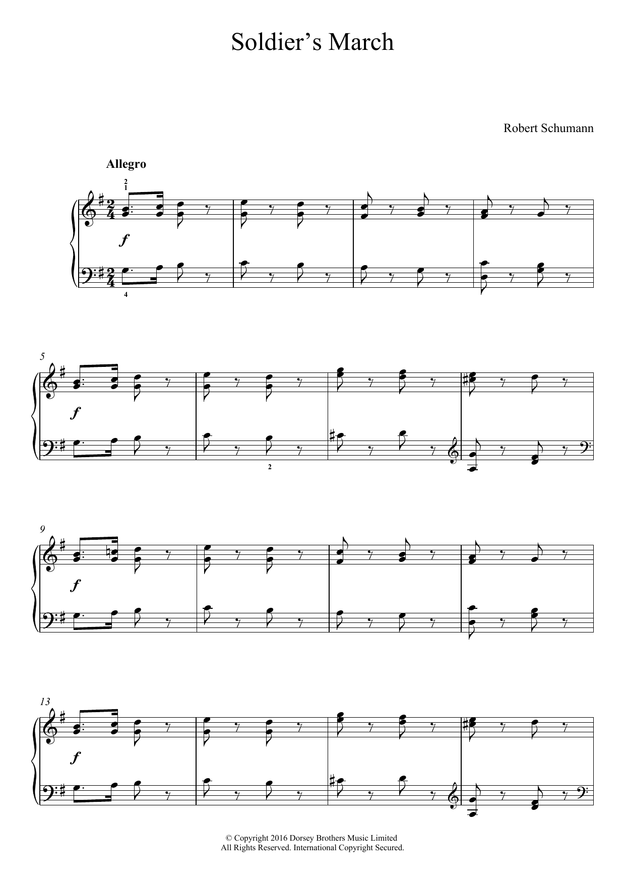 Download Robert Schumann Soldier's March Sheet Music and learn how to play Educational Piano PDF digital score in minutes