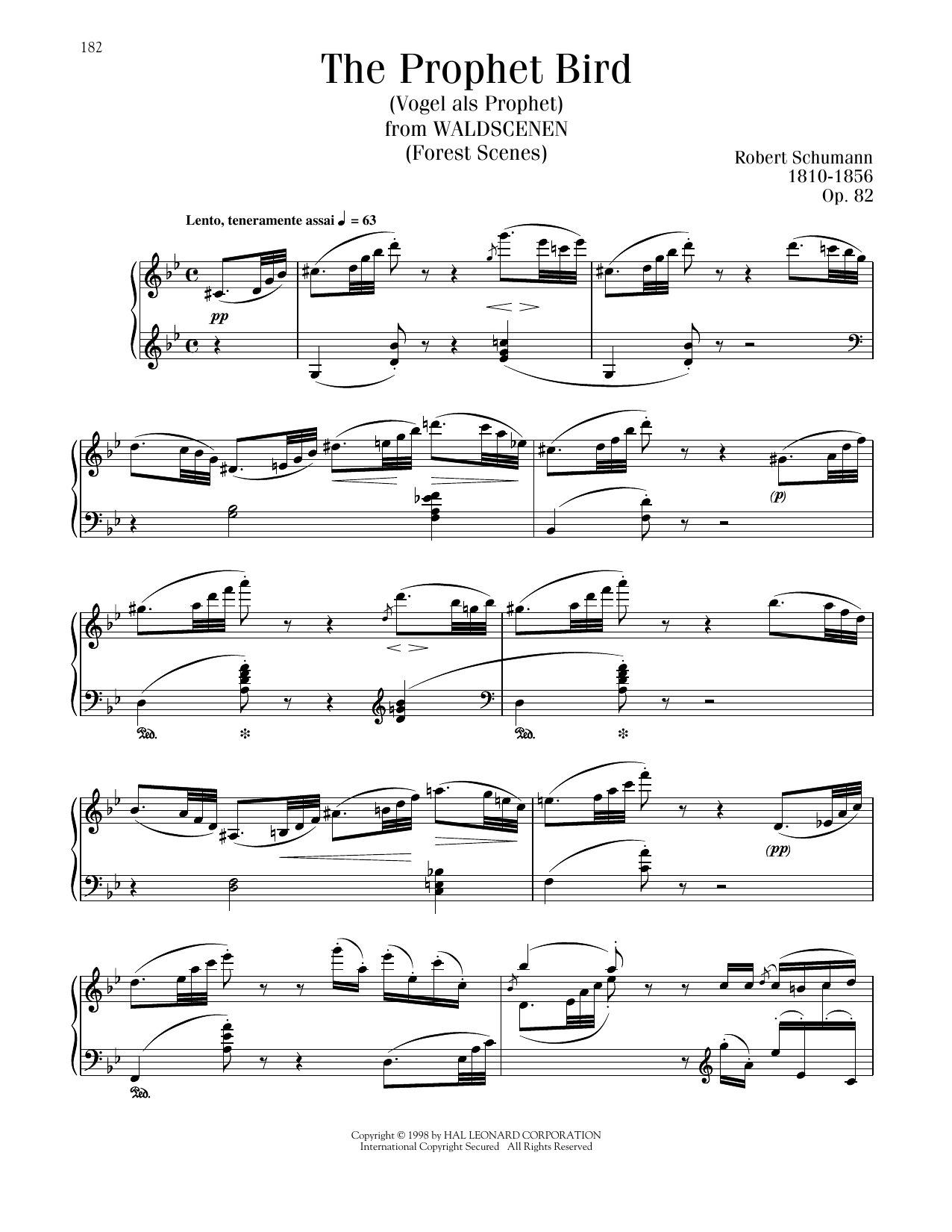 Download Robert Schumann The Bird As Prophet Sheet Music and learn how to play Piano Solo PDF digital score in minutes