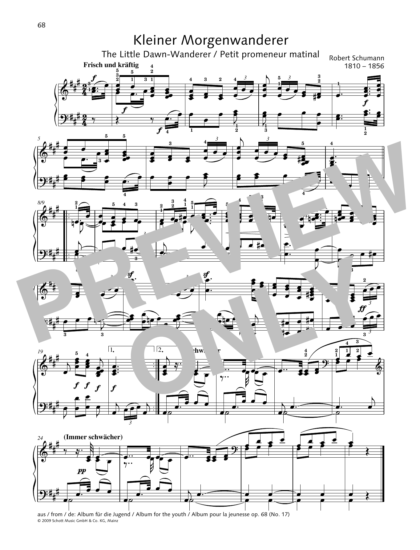 Download Robert Schumann The Little Dawn-Wanderer Sheet Music and learn how to play Piano Solo PDF digital score in minutes