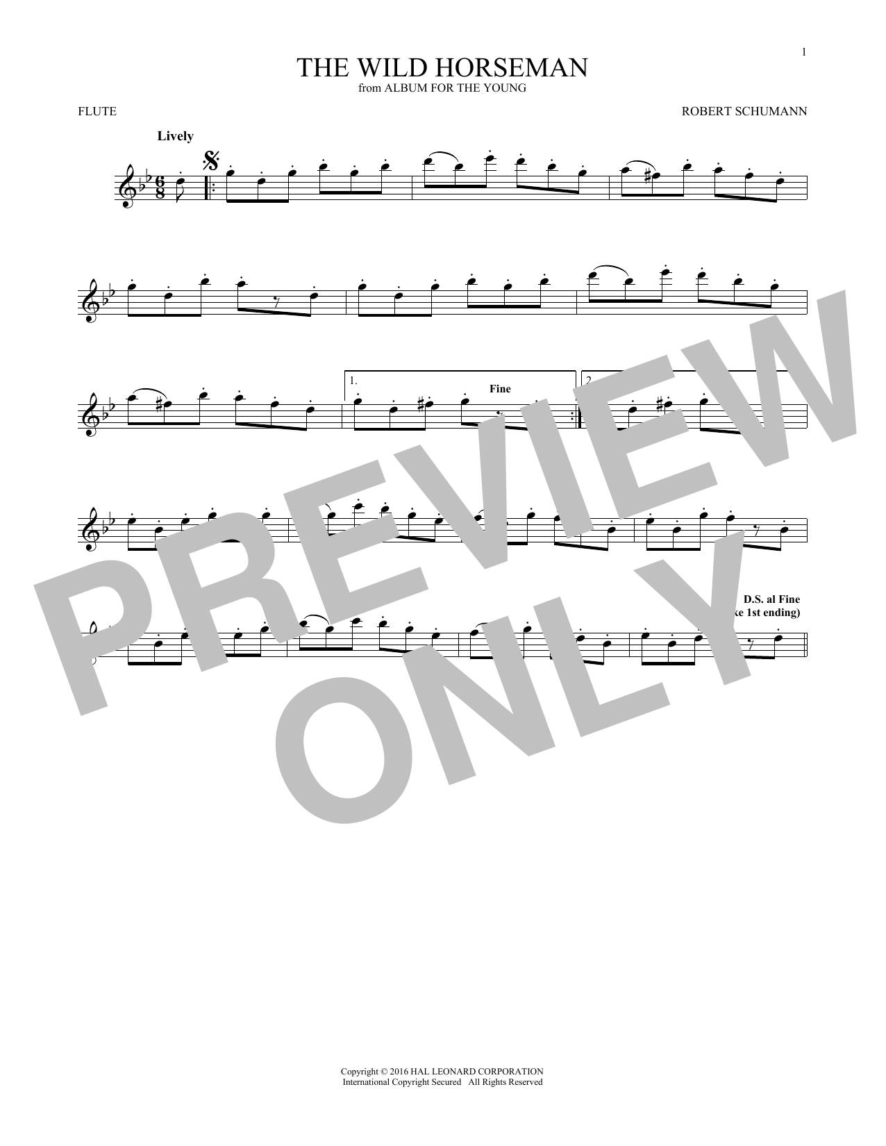 Download Robert Schumann The Wild Horseman (Wilder Reiter), Op. 68, No. 8 Sheet Music and learn how to play Trombone PDF digital score in minutes