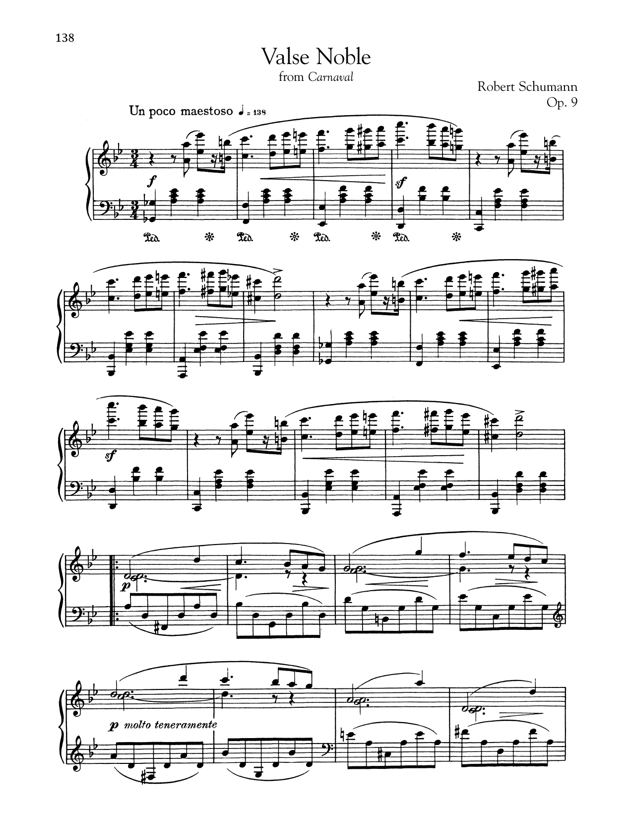 Download Robert Schumann Valse Noble Sheet Music and learn how to play Piano PDF digital score in minutes