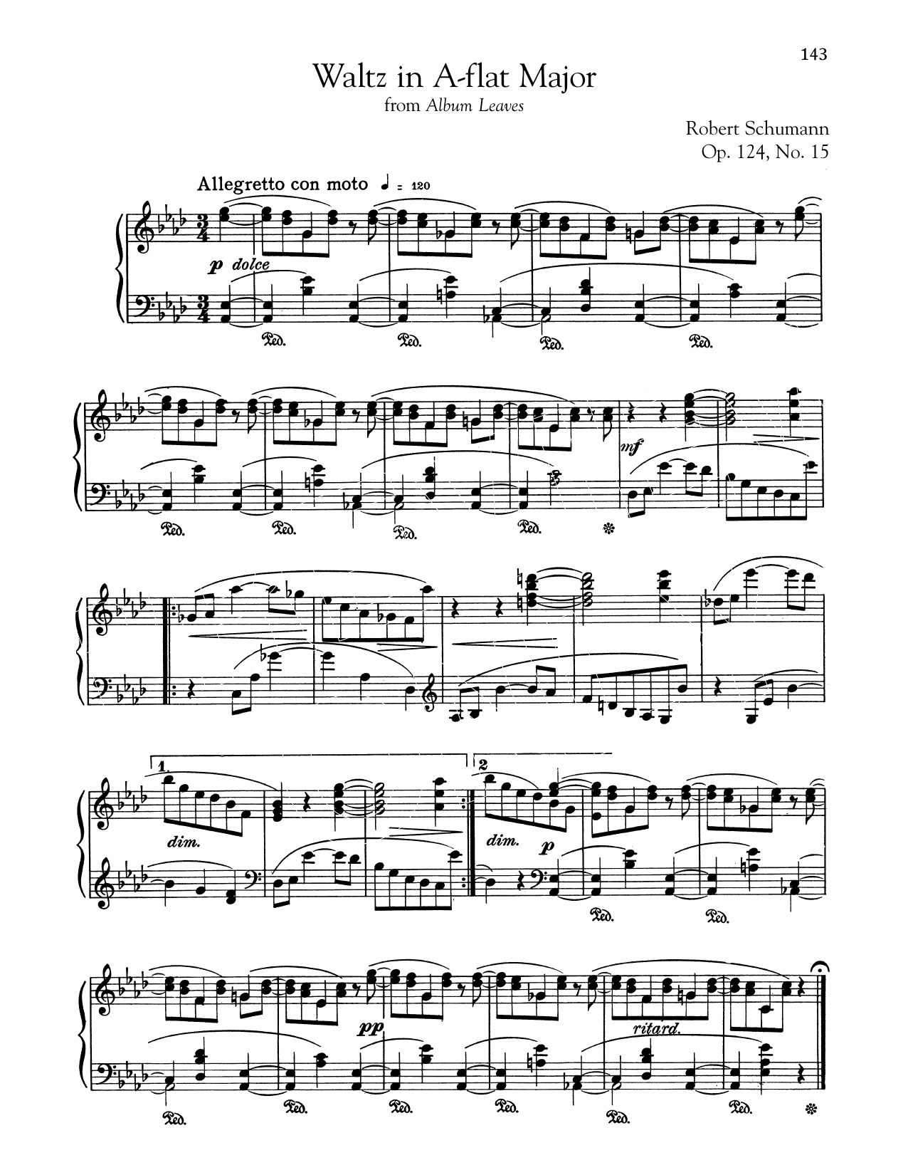 Download Robert Schumann Waltz In A-Flat Major Sheet Music and learn how to play Piano PDF digital score in minutes