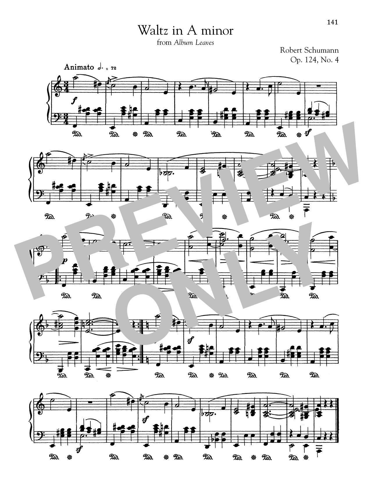 Download Robert Schumann Waltz In A Minor Sheet Music and learn how to play Piano PDF digital score in minutes