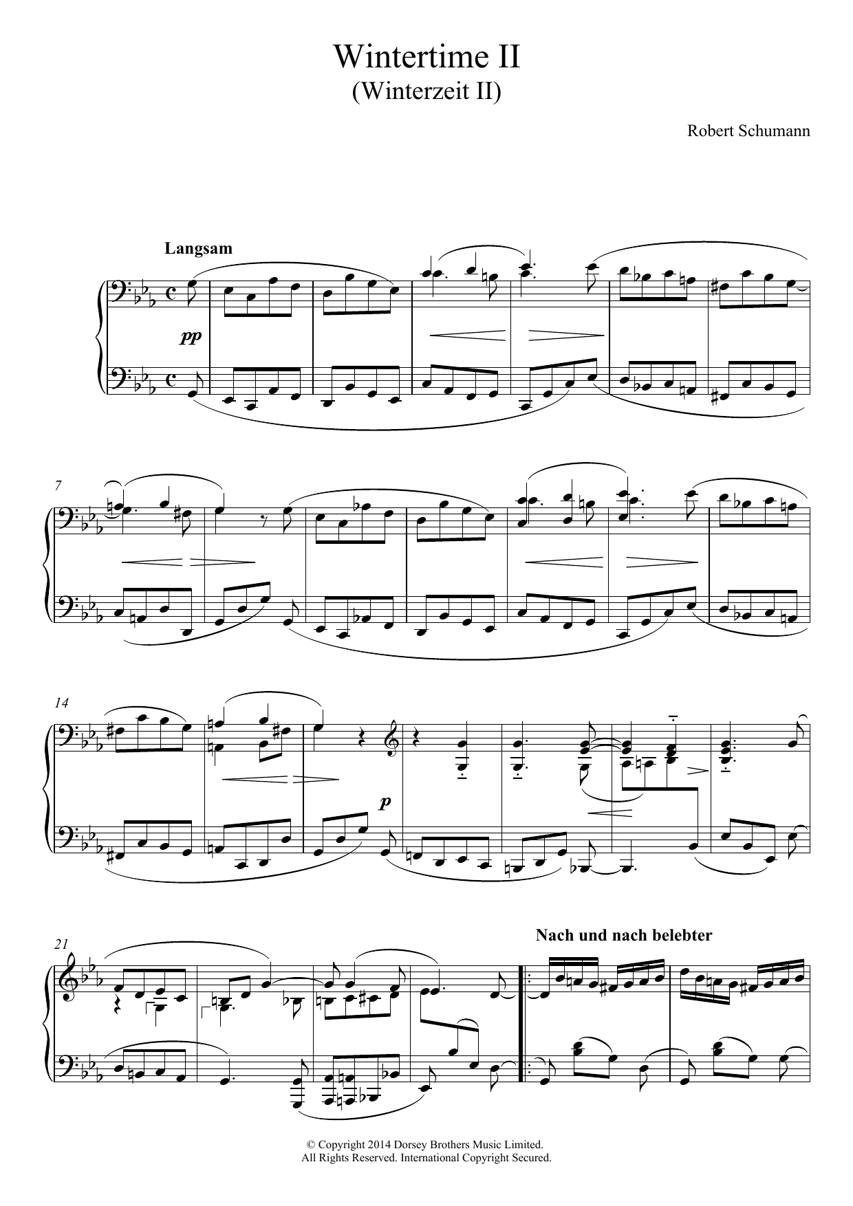 Download Robert Schumann Wintertime (from ‘Album For The Young') Sheet Music and learn how to play Piano PDF digital score in minutes