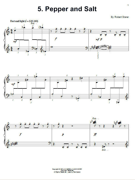 Download Robert Starer Pepper And Salt Sheet Music and learn how to play Piano PDF digital score in minutes