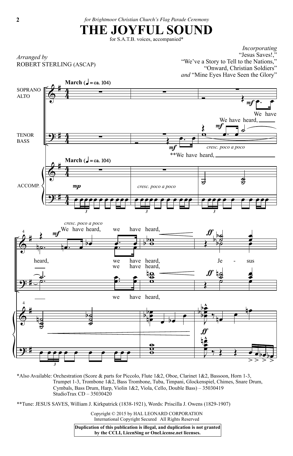 Download Robert Sterling Mine Eyes Have Seen The Glory Sheet Music and learn how to play SATB PDF digital score in minutes