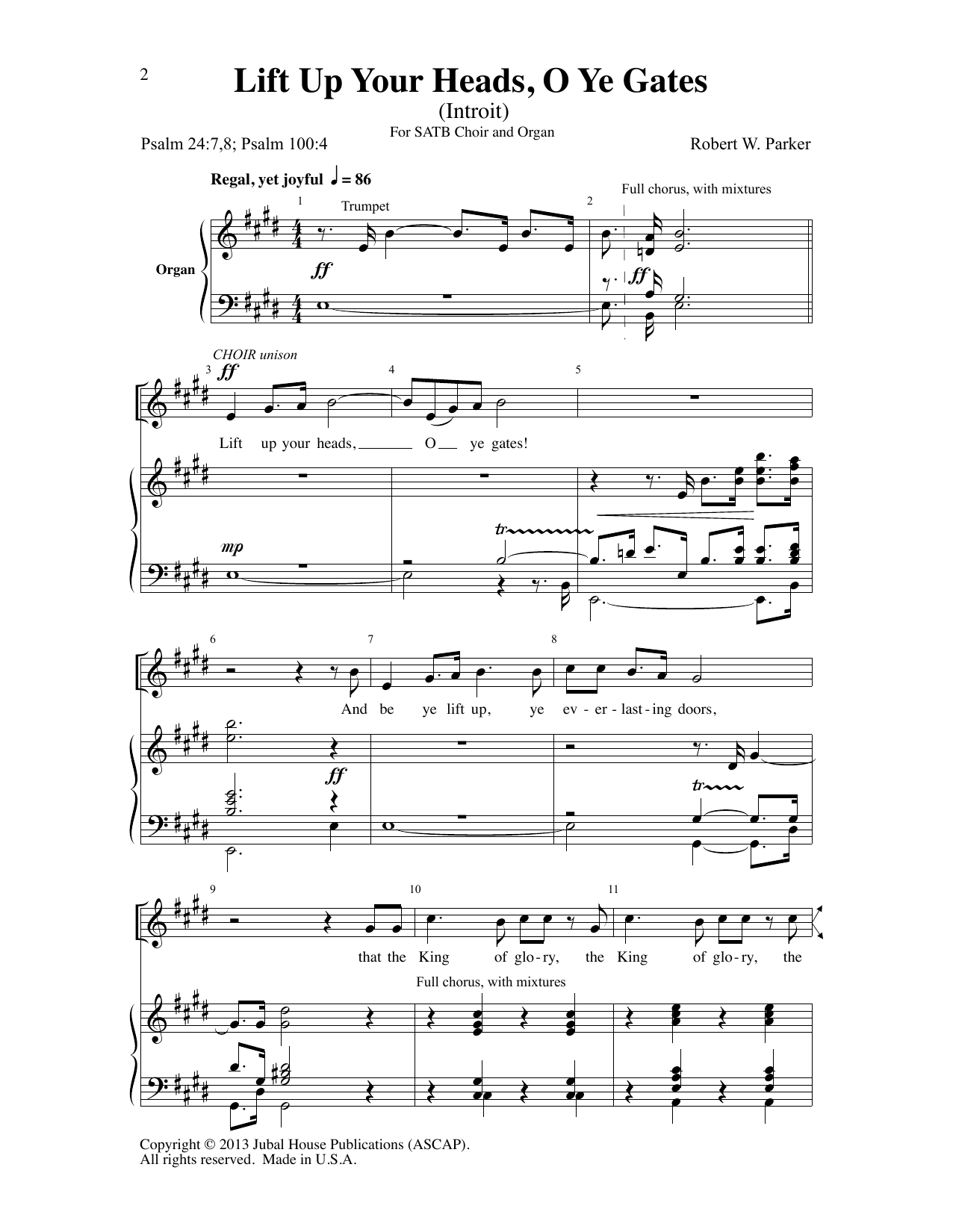 Download Robert W. Parker Lift Up Your Heads, O Ye Gates Sheet Music and learn how to play SATB Choir PDF digital score in minutes