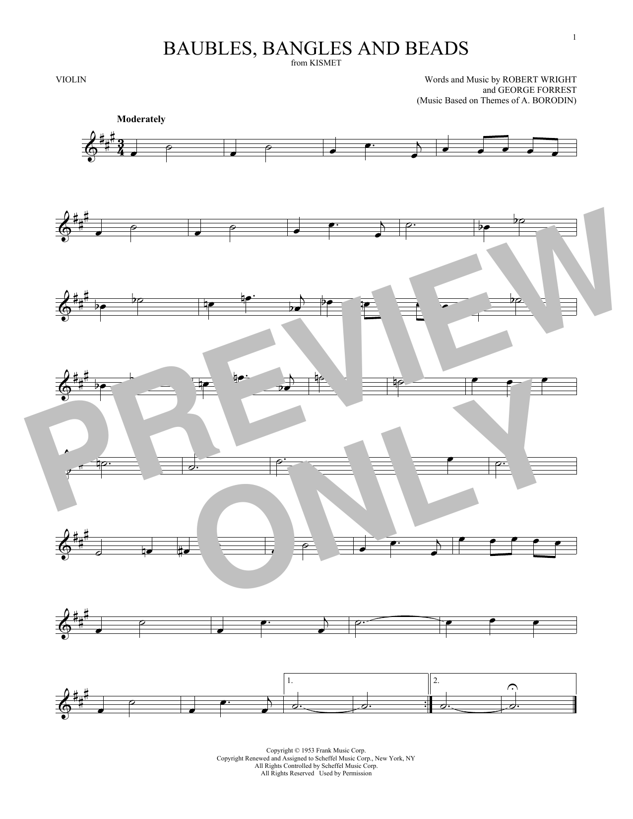 Download Robert Wright Baubles, Bangles And Beads Sheet Music and learn how to play Violin PDF digital score in minutes
