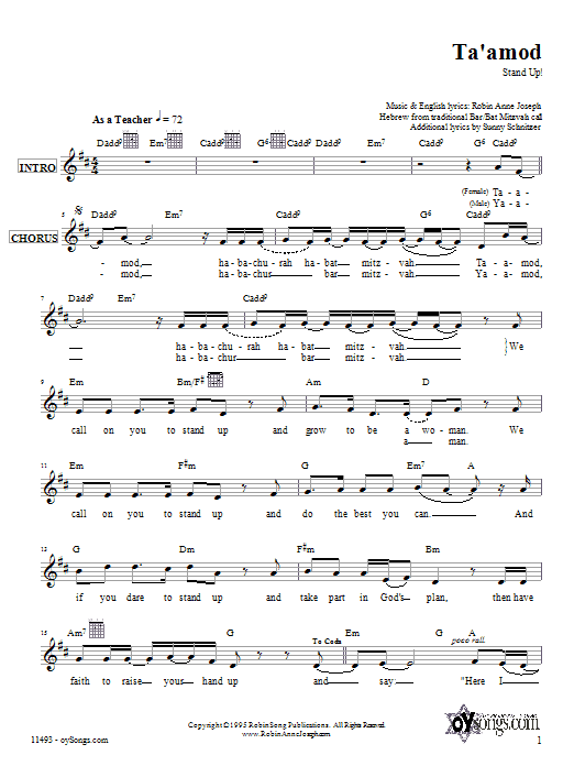 Download Robin Joseph Ta'amod Sheet Music and learn how to play Melody Line, Lyrics & Chords PDF digital score in minutes