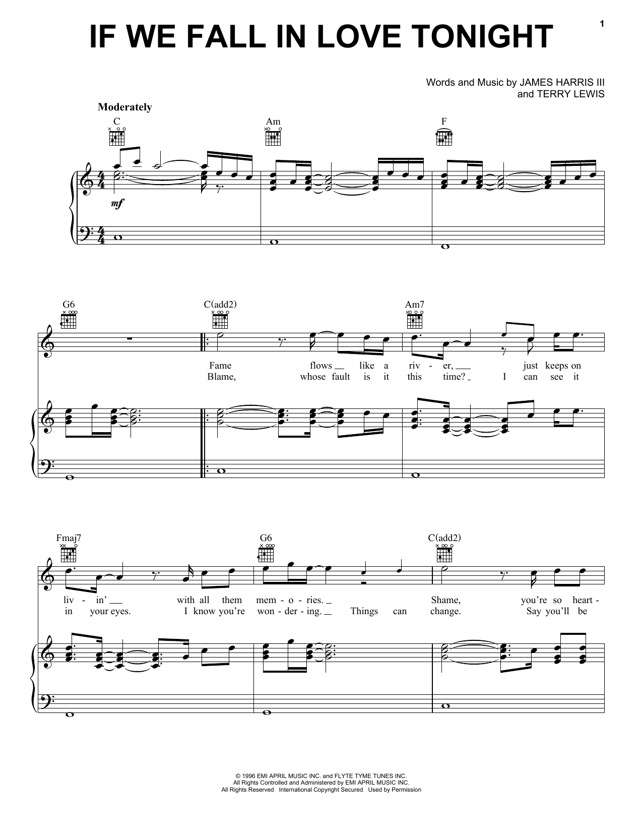 Download Rod Stewart If We Fall In Love Tonight Sheet Music and learn how to play Piano, Vocal & Guitar Chords (Right-Hand Melody) PDF digital score in minutes