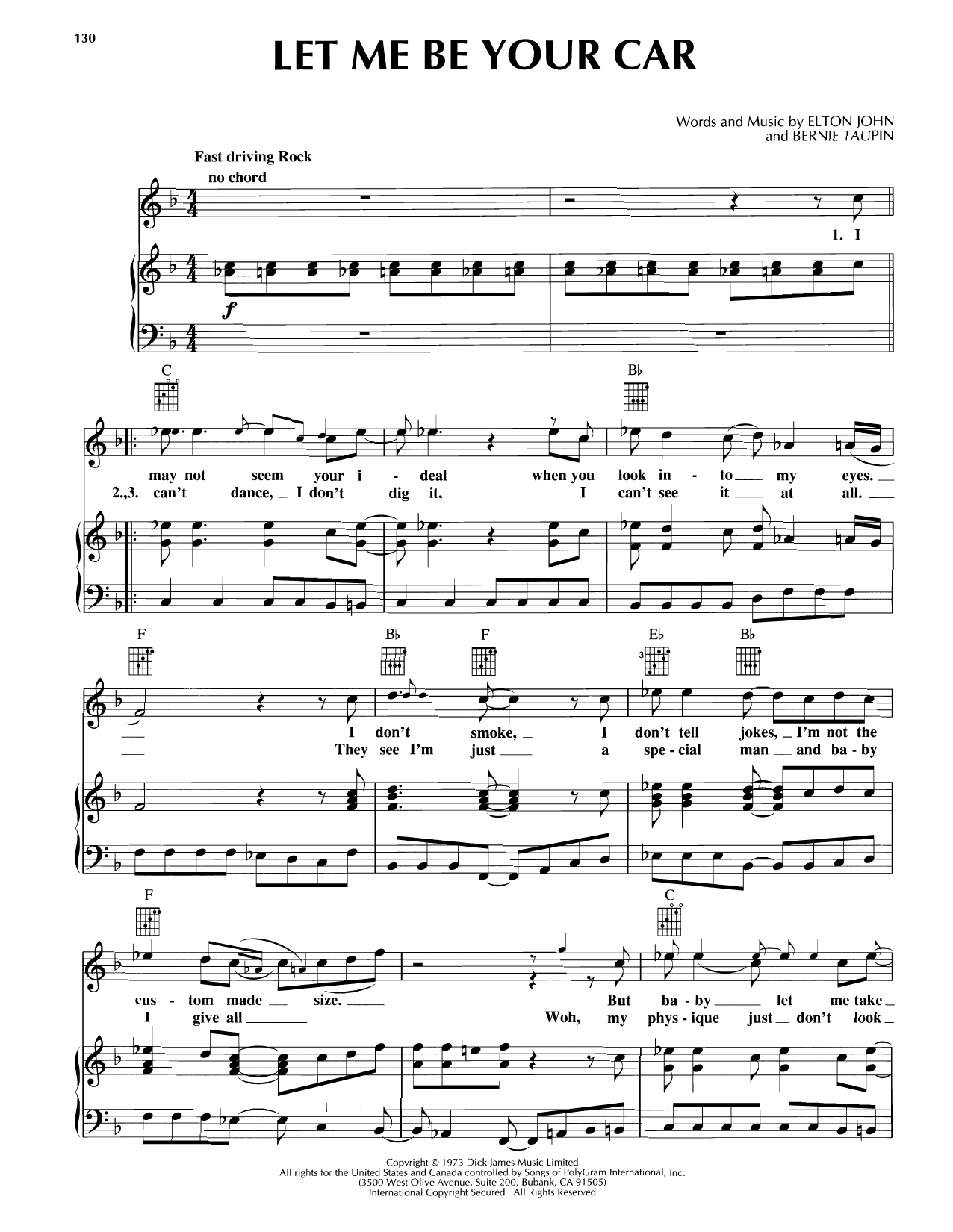 Download Rod Stewart Let Me Be Your Car Sheet Music and learn how to play Piano, Vocal & Guitar Chords (Right-Hand Melody) PDF digital score in minutes