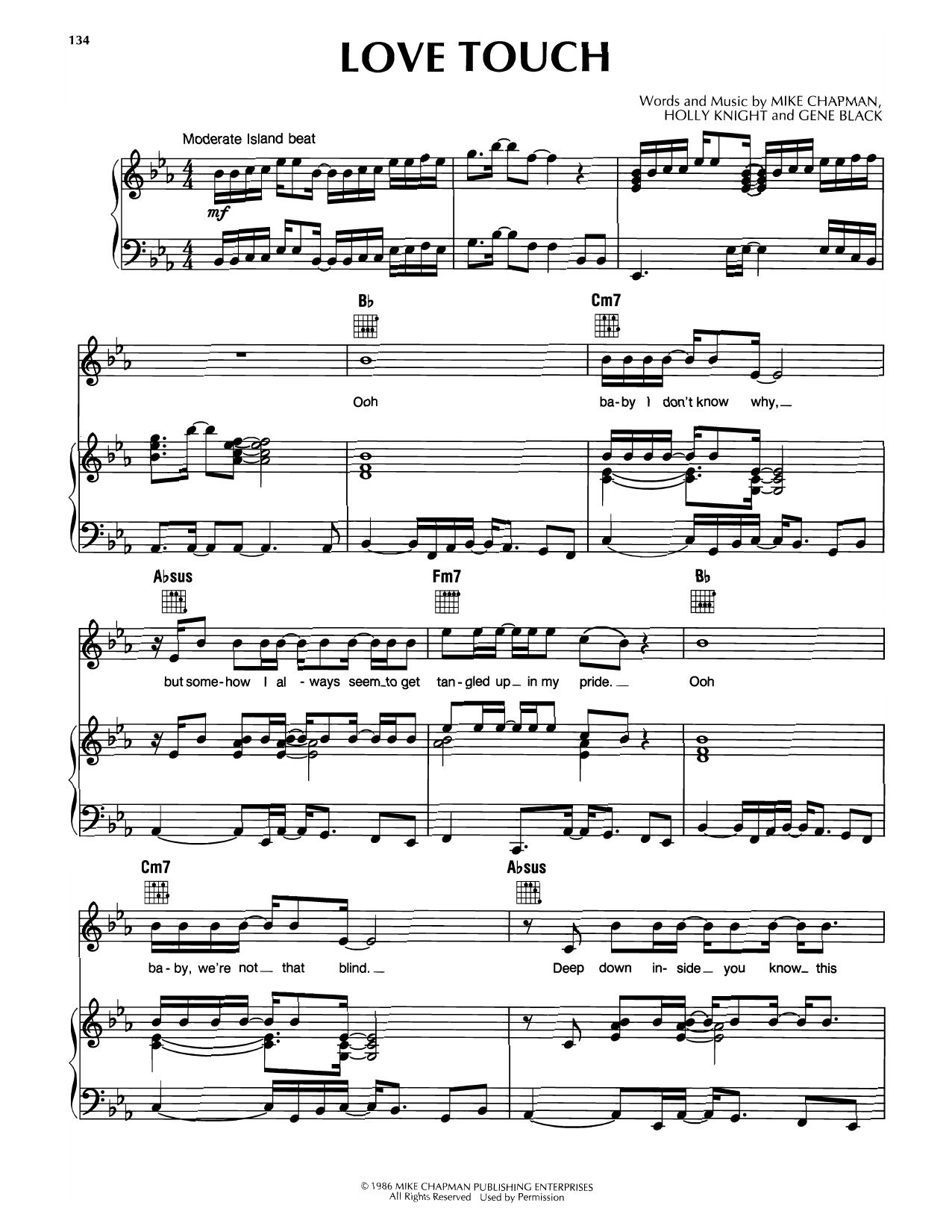 Download Rod Stewart Love Touch Sheet Music and learn how to play Piano, Vocal & Guitar Chords (Right-Hand Melody) PDF digital score in minutes