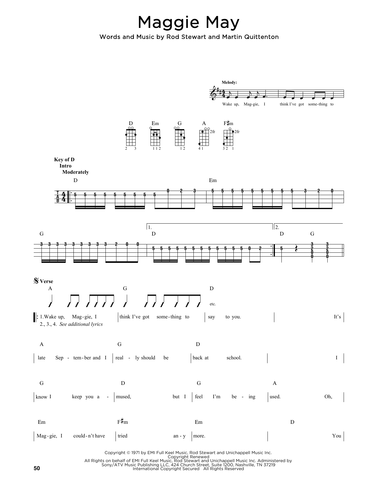 Download Rod Stewart Maggie May (arr. Fred Sokolow) Sheet Music and learn how to play Mandolin PDF digital score in minutes