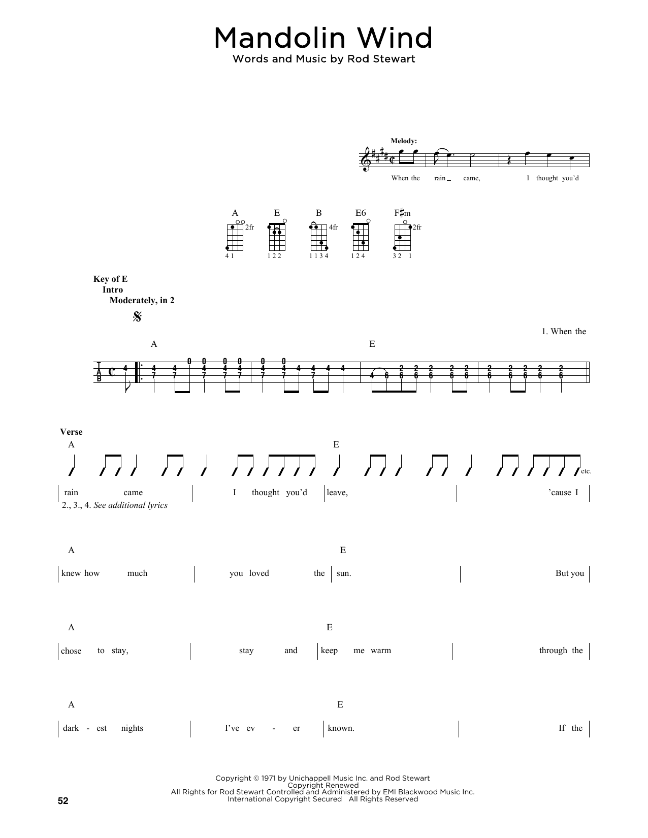 Download Rod Stewart Mandolin Wind (arr. Fred Sokolow) Sheet Music and learn how to play Mandolin PDF digital score in minutes