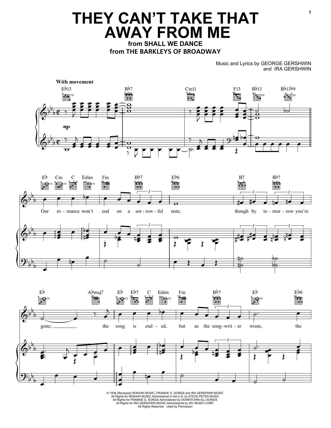 Download Rod Stewart They Can't Take That Away From Me Sheet Music and learn how to play Piano, Vocal & Guitar (Right-Hand Melody) PDF digital score in minutes