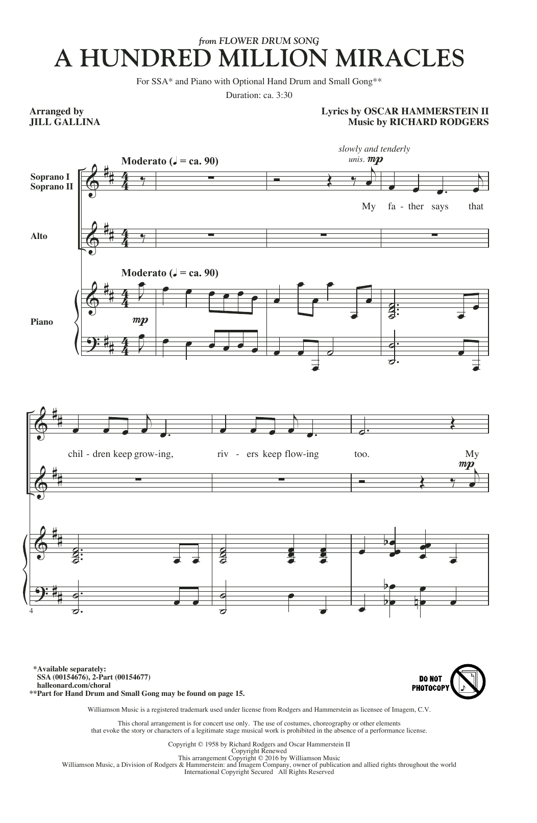 Download Jill Gallina A Hundred Million Miracles Sheet Music and learn how to play SSA PDF digital score in minutes