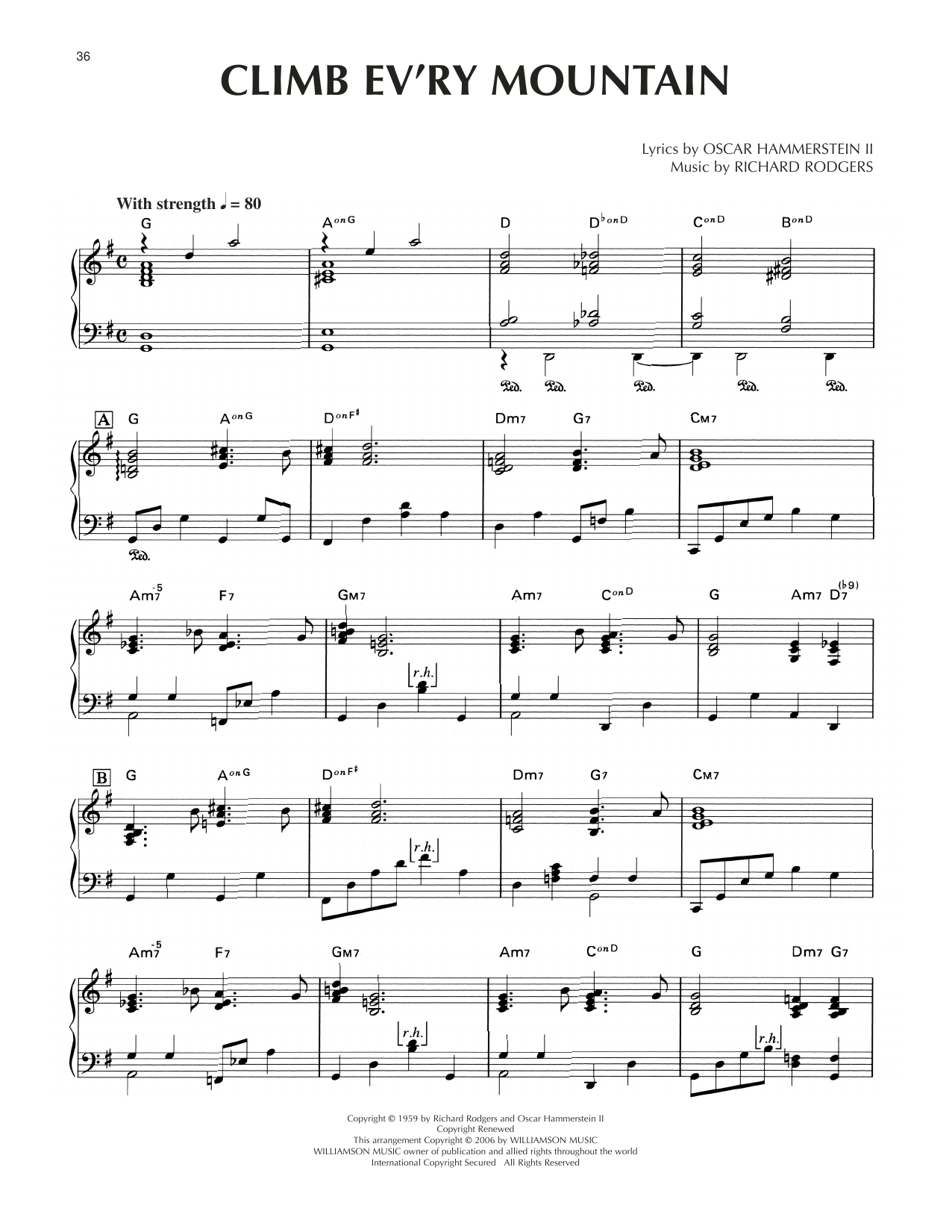 Download Rodgers & Hammerstein Climb Ev'ry Mountain [Jazz version] (from The Sound Of Music) Sheet Music and learn how to play Piano Solo PDF digital score in minutes