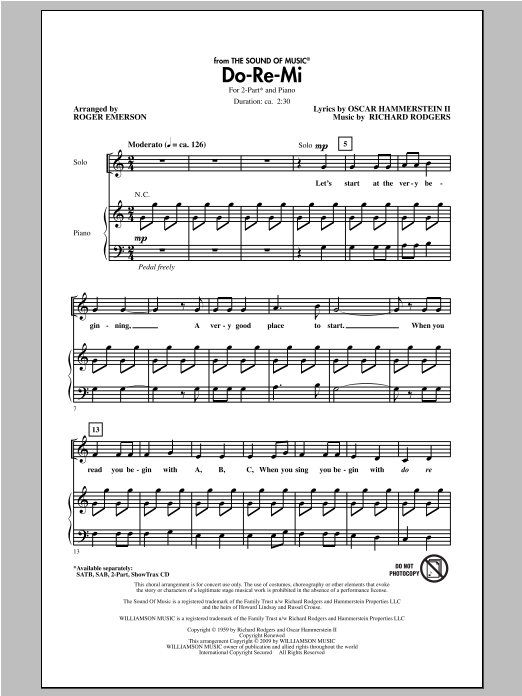 Download Rodgers & Hammerstein Do-Re-Mi (arr. Roger Emerson) Sheet Music and learn how to play SAB PDF digital score in minutes